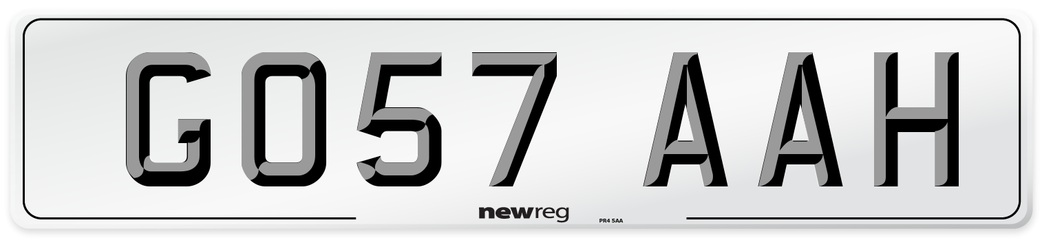 GO57 AAH Number Plate from New Reg